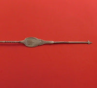 Coin Silver Olive Spoon / Pickle Spear Combination Bright-Cut Twisted 9 7/8"