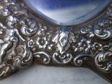 Black Starr and Frost Sterling Silver Mirror Heart Frame 5 1/4" x 5" (#6190)