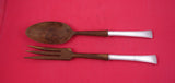 Tranquility by International / Fine Arts Sterling Salad Serving Set w/wood  11"