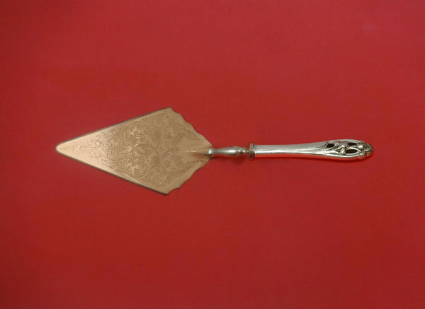 Silver Iris by International Sterling Pastry Server Fancy Vermeil HH Custom