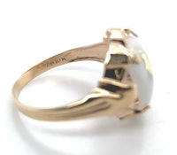 10k Gold 1.57 Carat Genuine Natural Gold Vein Quartz Ring Size 4.75 (#J7018)