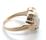 10k Gold 1.57 Carat Genuine Natural Gold Vein Quartz Ring Size 4.75 (#J7018)