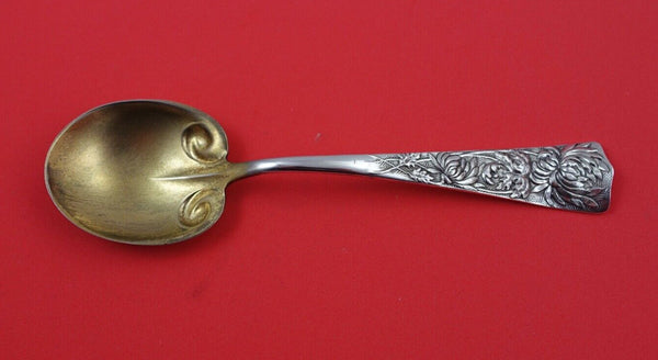 Chrysanthemum by Shiebler Sterling Silver Preserve Spoon GW 6 3/4"