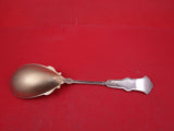 Alhambra by Whiting Sterling Silver Berry Spoon Gold Washed stippled 9 1/4"