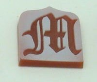 14K Gold Carved Agate Initial Pendant - You Choose Personalized New (#J2154)