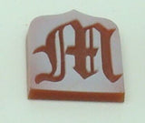 14K Gold Carved Agate Initial Pendant - You Choose Personalized New (#J2154)