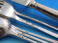 English Onslow by Various Sterling Silver Dinner Flatware Set Service 64 pcs Old