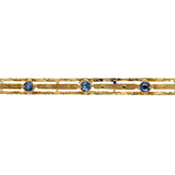 14k Yellow Gold Genuine Montana Sapphire Bar Pin Gillouche Engraving (#J6876)
