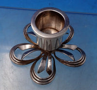 Sterling Silver Candlestick w/ Five Flower Petal Shaped Base 1 1/4" x 3" (#7166)