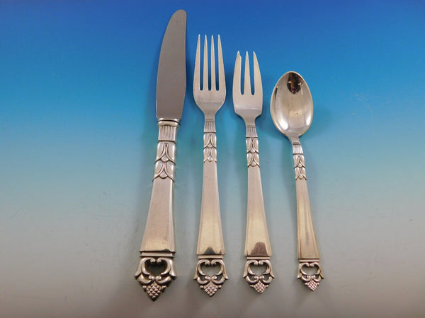 Danish Crown by Frigast Sterling Silver Dinner Size Place Setting(s) 4-Piece