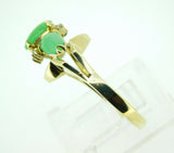 14k Yellow Gold Jade and Diamond Ring (#J4388)