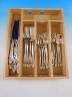 Sculptured Rose by Towle Sterling Silver Flatware Set 6 Service 24 pieces