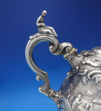 English Victorian Sterling Silver Tea Pot 3-D Finial Figural Japanesque (#6465)