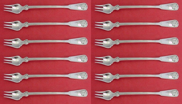 Shell and Thread by Tiffany and Co Sterling Silver Cocktail Fork Set 12 pcs 6"