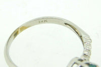 14k White Gold 2.88ct Blue Genuine Natural Zircon and Diamond Ring (#J5004)