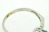 14k White Gold 2.88ct Blue Genuine Natural Zircon and Diamond Ring (#J5004)