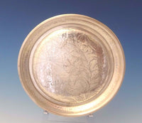 Antique Hammered by Whiting Sterling Silver Round Tray Acid Etched 7" (#0042)