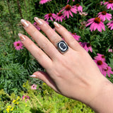 14k Gold Filigree Genuine Natural Hard Stone Agate Cameo Ring Size 6.25 (#J6897)