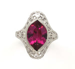 10k Gold Filigree Ring w/Marquise 1.73ct Genuine Natural Rhodolite Garnet #J6458