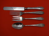 Colonial B Engraved by Whiting Sterling Silver Regular Size Place Setting(s) 4pc