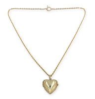 14k Yellow Gold Heart Locket with Cable Chain 18.5" and Toggle Clasp (#J7184)