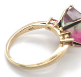 14k Gold 6.71 Carat Bi-Color Watermelon Genuine Natural Tourmaline Ring (#J6532)