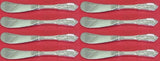 Rose Point Wallace Sterling Silver Butter Spreader HH Paddle 6" Set 8 no notch
