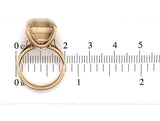 14k Gold Handwrought Emerald Cut Genuine Natural Smoky Quartz Ring (#J6607)