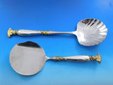 Romance of the Sea Gold Accent Wallace Sterling Silver Flatware for 12 Set 83pc