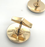 Vintage 12/20 Gold Filled Green Moss Genuine Agate Cufflinks by Jaguar (#J7532)