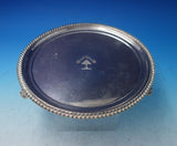 Gadroon by Unknown Sheffield Silverplate Salver Tray w/Crest 10" x 3/4" (#5919)