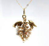14k Yellow Gold Victorian Freshwater Pearl Pendant (#J5512)