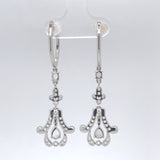18k Gold Rose Cut 1 Carat Genuine Natural Diamond Dangle Drop Earrings (#J6263)