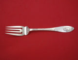 Antique Hammered by Shreve Sterling Silver Fish Fork w/ Applied Mono "W" 7 1/4"