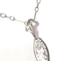 10k Gold Filigree Genuine Natural Rock Crystal Diamond Pendant Orig Chain #J6262