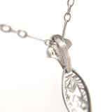 10k Gold Filigree Genuine Natural Rock Crystal Diamond Pendant Orig Chain #J6262