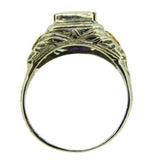 Deco 14k Gold Genuine Natural Amethyst Filigree Ring (#J579)