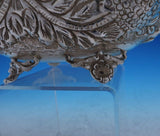 Egyptian .900 Silver Bread Tray / Bread Bowl Repoussed Design Cast Feet (#3863)