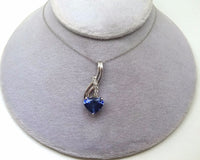14k Gold 3.10ct Genuine Natural Tanzanite Heart Pendant with Diamonds (#J672)