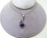 14k Gold 3.10ct Genuine Natural Tanzanite Heart Pendant with Diamonds (#J672)