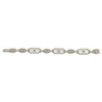 14k Filigree Crystal Quartz Bracelet w/Diamond and Lab-Created Stones (#J7360)
