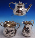 Shiebler Sterling Silver Tea Set Cabbage Mixed Metals Aesthetic 3pc #452 (#5673)