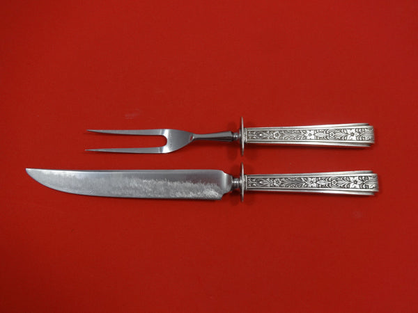 Chased Classic by Lunt Sterling Silver Steak Carving Set 2pc Vintage