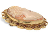 Gold Filled Genuine Natural Shell Cameo Brooch Pin Jewelry (#J7533)
