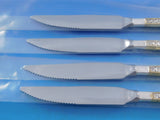 Golden Tradewinds by In Sterling Silver Steak Knife Set 4pc 9.5" Serrated Custom