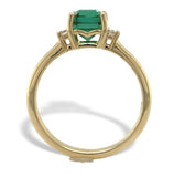 14k Yellow Gold 1.25ct Green Genuine Natural Tourmaline and Diamond Ring #J7534