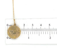 14k Yellow Gold Round Locket with Engraved Arrow in Heart (#J6434)