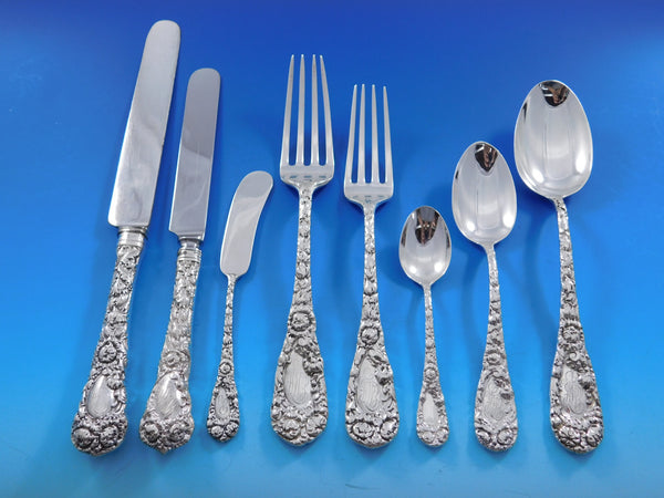 Chrysanthemum by Durgin Sterling Silver Flatware Set Service 98 pieces Dinner