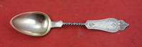 Duhme Brite Cut Sterling Silver Teaspoon rose gold twisted handle 5 3/4"
