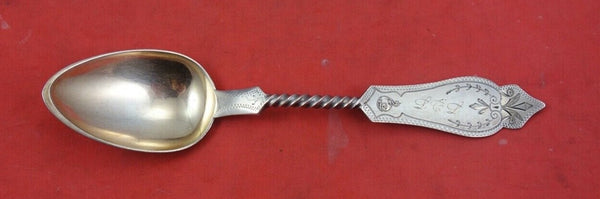 Duhme Brite Cut Sterling Silver Teaspoon rose gold twisted handle 5 3/4"